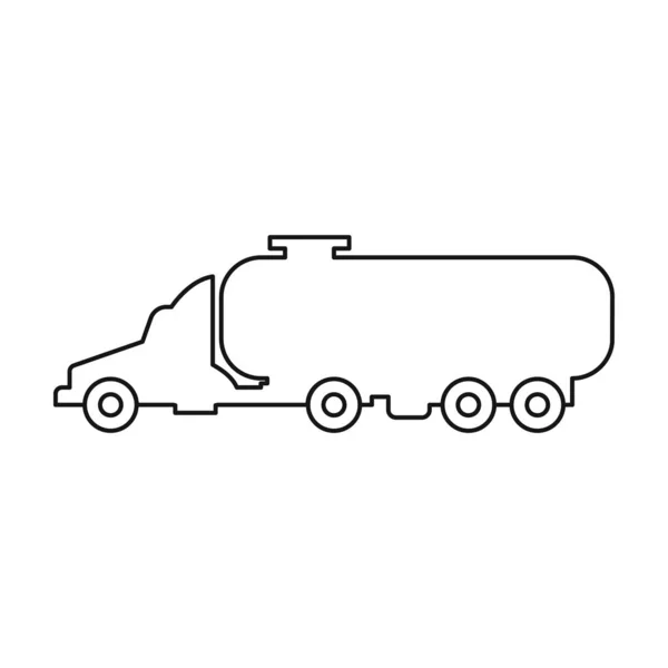 Camion vector icon.contur pictograma vector izolat pe camion de fundal alb  . — Vector de stoc