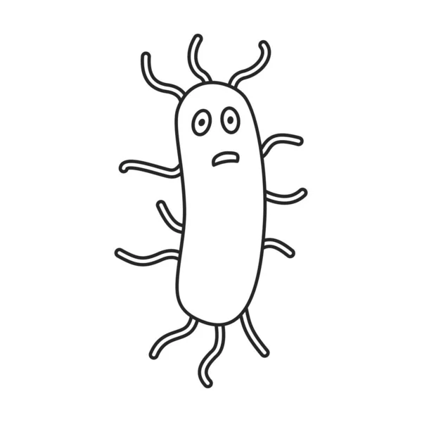 Gérmenes de bacterias vector icon.Outline, línea vector icono aislado sobre fondo blanco germen de bacterias . — Vector de stock