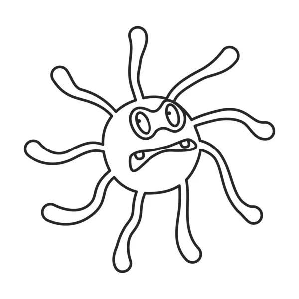 Bactérias de vetor de vírus icon.Outline, ícone de vetor de linha isolado em bactérias de fundo branco do vírus  . —  Vetores de Stock