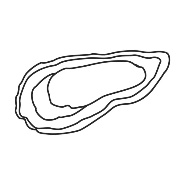 ไอคอนเวกเตอร์ Oyster. outline, ไอคอนเวกเตอร์เส้นตรงแยกจากหอยนางรมพื้นหลังสีขาว . — ภาพเวกเตอร์สต็อก