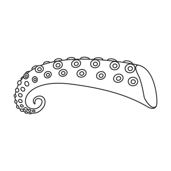 Ikona vektoru chobotnice.Obrys, čárový vektor ikona izolované na bílém pozadí chobotnice. — Stockový vektor