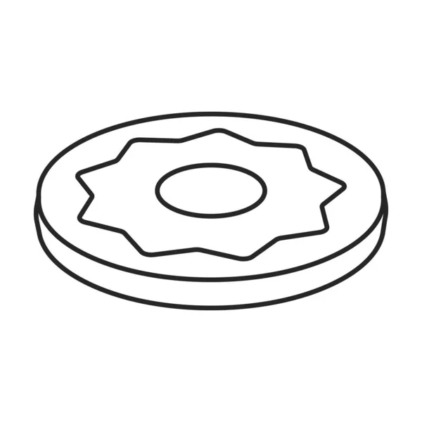 Chocolate cookie vector icon.Outline, ícone vetor de linha isolado no fundo branco biscoito de chocolate  . — Vetor de Stock