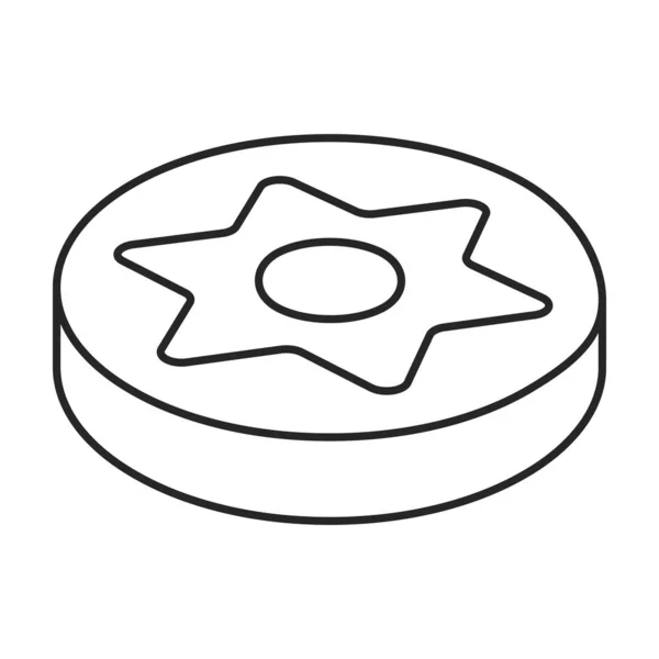 Biscoito cookie vetor icon.Outline, ícone de vetor de linha isolado no biscoito de fundo branco . — Vetor de Stock