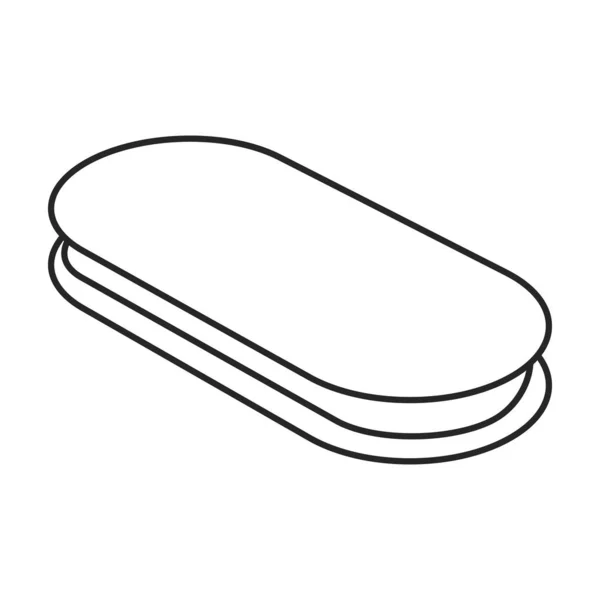 Biscuit cookie vecteur icon.Outline, icône vectorielle ligne isolé sur fond blanc biscuit cookie . — Image vectorielle