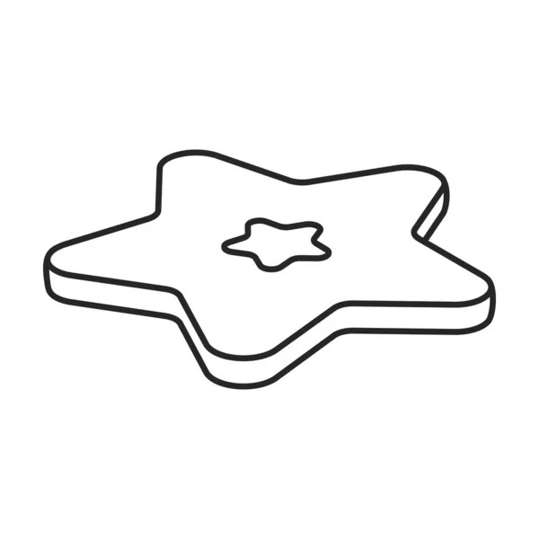 Biscuit cookie vector icon.Outline, línea vector icono aislado en el fondo blanco galleta de galletas . — Archivo Imágenes Vectoriales