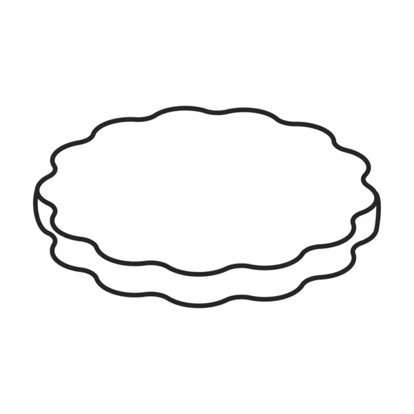 Biscotto vettoriale icon.Outline biscotto, icona vettoriale linea isolato su sfondo bianco biscotto . — Vettoriale Stock