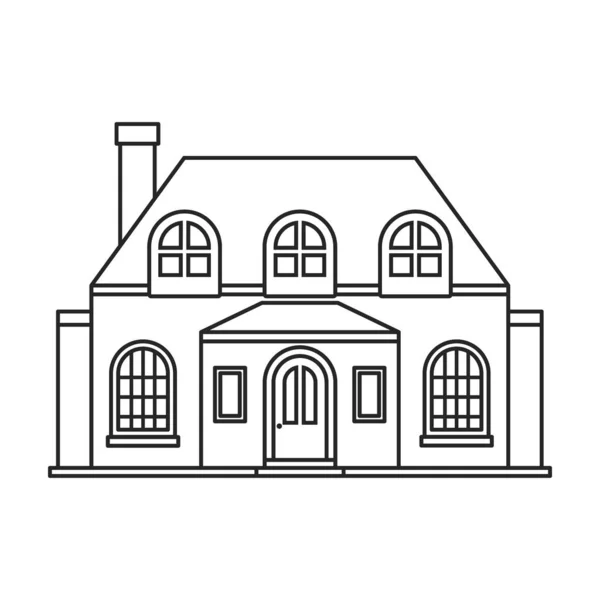 Villa de casa vector icon.Outline, línea vector icono aislado sobre fondo blanco villa de casa  . — Vector de stock