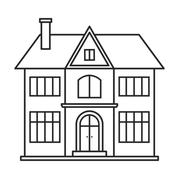Villa de maison vecteur icon.Outline, ligne vecteur icône isolée sur fond blanc villa de maison  . — Image vectorielle