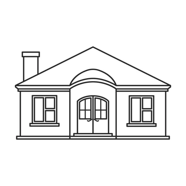 Villa of house vector icon.Outline,line vector icon isolated on white background villa of house . — Stock Vector