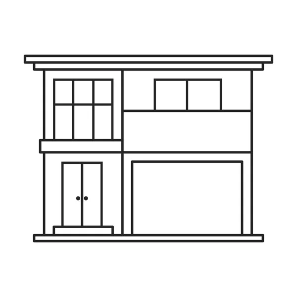 Villa de casa vetor icon.Outline, ícone vetor de linha isolado no fundo branco villa de casa  . — Vetor de Stock