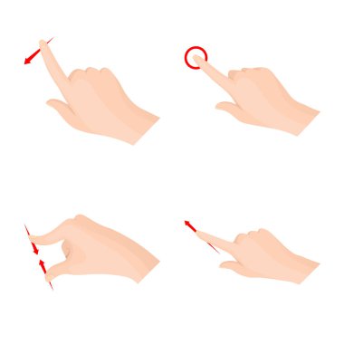 Dokunmatik ve el simge vektör Illustration. Dokunmatik ekran ve dokunmatik hisse senedi simgesi için web topluluğu.
