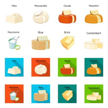 Yiyecek ve süt ürünlerinin vektör tasarımı. Ağ için gıda ve ürün depolama sembolü.