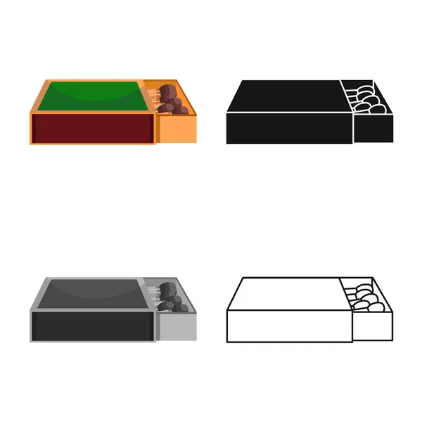 Illustration vectorielle de la boîte d'allumettes et du symbole de boîte. Graphique de l'illustration vectorielle de la boîte d'allumettes et de la correspondance . — Image vectorielle