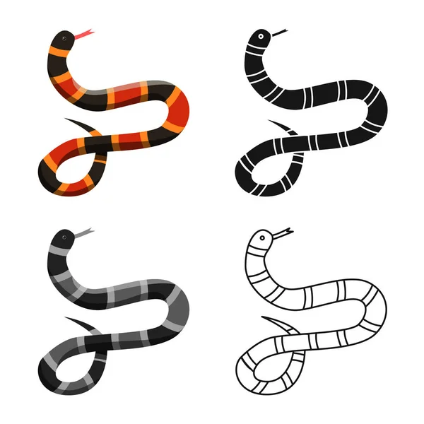 Projeto vetorial de serpente e logotipo preto. Elemento web da serpente e ilustração vetorial do estoque de leite . — Vetor de Stock