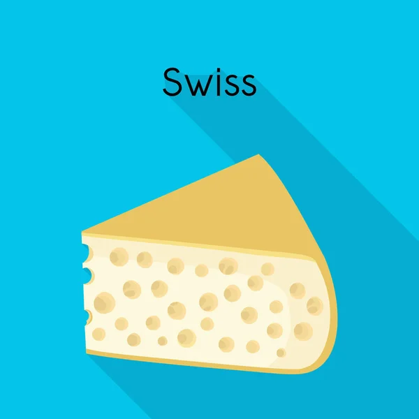 Vector illustration of chees and swiss logo. Web element of chees and piece stock symbol for web. — Stock Vector