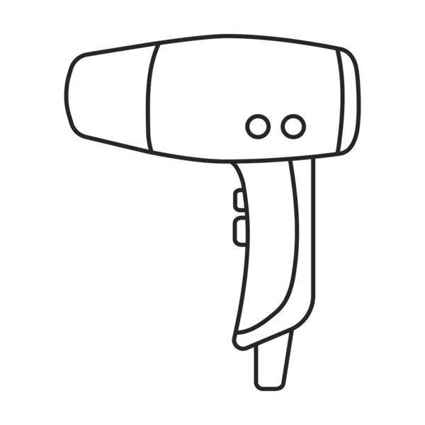 Hair dryer vector icon.Outline,line vector icon isolated on white background hair dryer . — 스톡 벡터