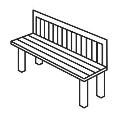 Bahçe koltuğu vektör simgesi. Taslak vektör simgesi beyaz arka plan bahçe koltuğunda izole edildi .