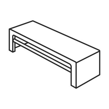 Bahçe koltuğu vektör simgesi. Taslak vektör simgesi beyaz arka plan bahçe koltuğunda izole edildi .