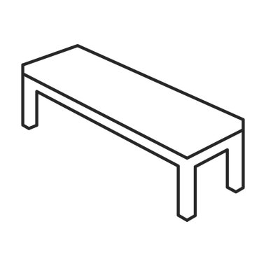 Park vektör simgesi. Taslak vektör simgesi beyaz arkaplan park bankında izole edildi.