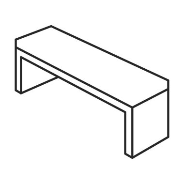 Bahçe koltuğu vektör simgesi. Taslak vektör simgesi beyaz arka plan bahçe koltuğunda izole edildi .