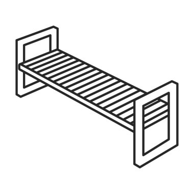 Bahçe koltuğu vektör simgesi. Taslak vektör simgesi beyaz arka plan bahçe koltuğunda izole edildi .