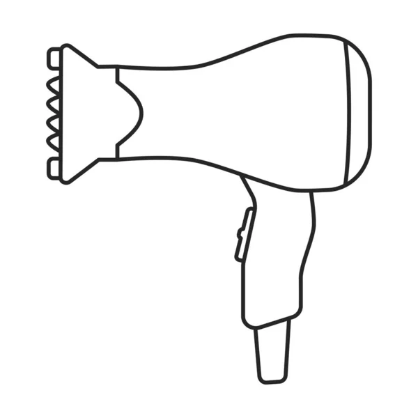 Sèche-cheveux vecteur icon.Outline, ligne icône vectorielle isolé sur fond blanc sèche-cheveux  . — Image vectorielle