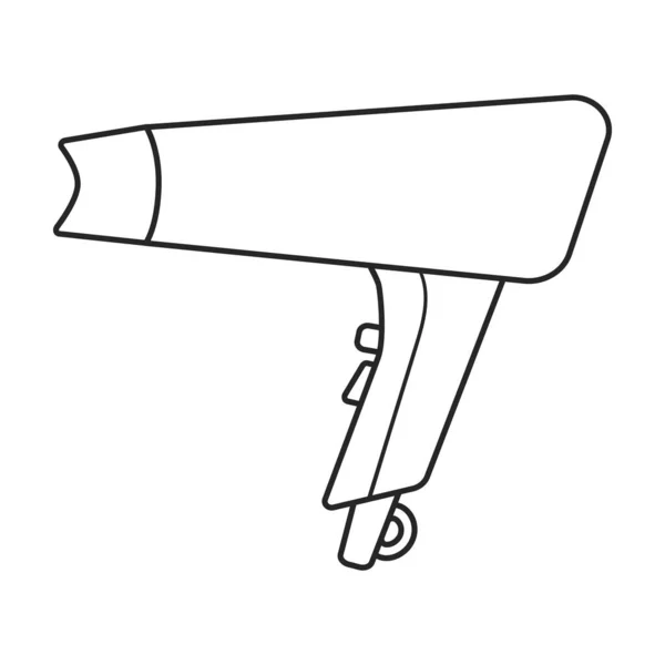 Haardroger vector icon.Outline, lijn vector pictogram geïsoleerd op witte achtergrond haardroger . — Stockvector