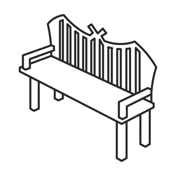 Banc de parc vecteur icon.Outline.line icône vectorielle isolé sur fond blanc banc de parc . — Image vectorielle