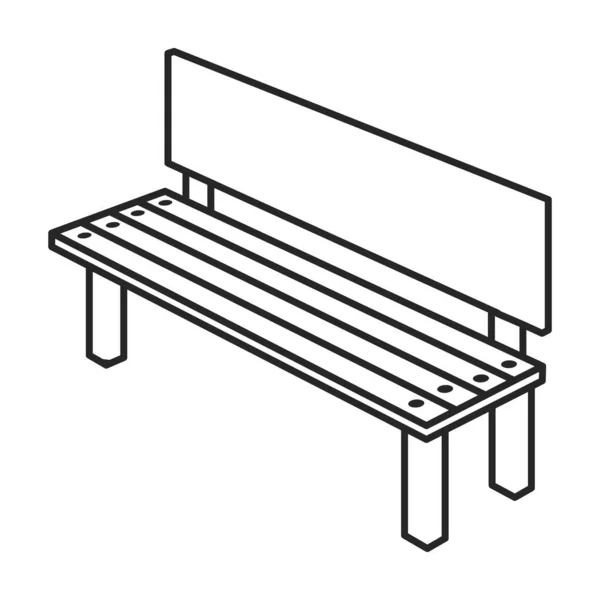 Park bench vector icon.Outline.line ikon vektor terisolasi di white background park bench . - Stok Vektor