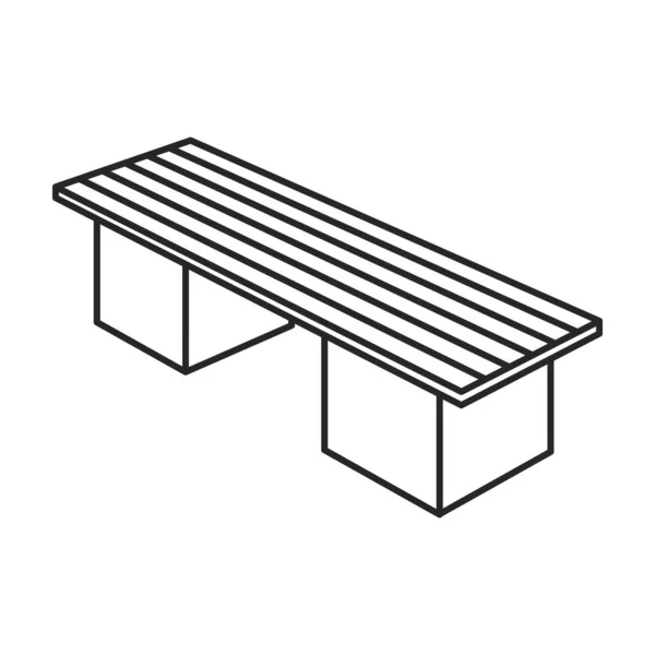 Park bench vector icon.Outline.line ikon vektor terisolasi di white background park bench . - Stok Vektor