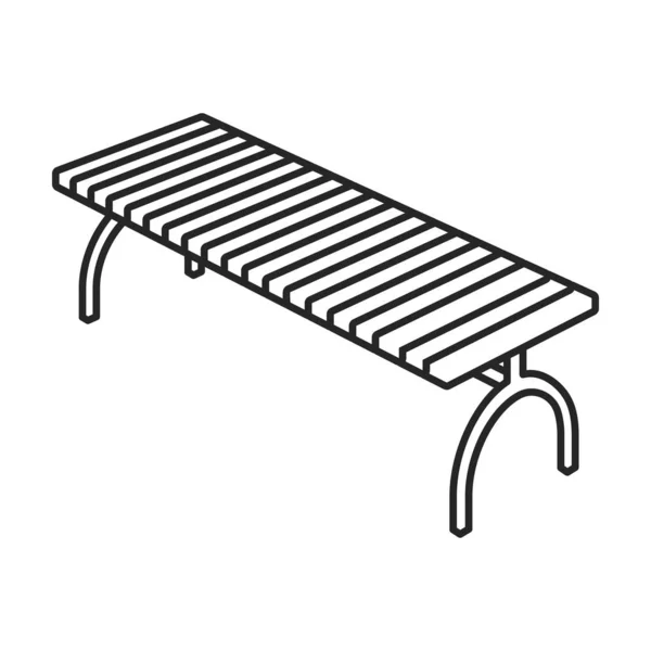 Garden seat vector icon.Outline.line ikon vektor terisolasi di white background garden seat  . - Stok Vektor