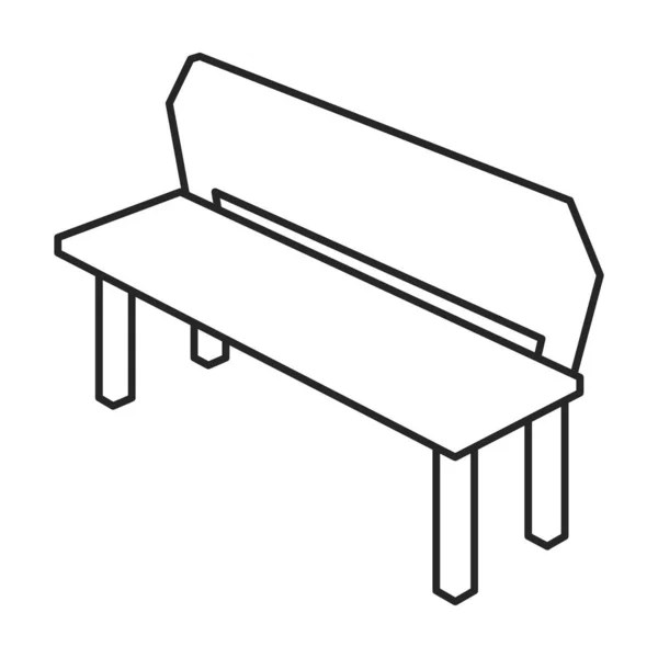 Park bench vektorová ikona.Outline.line vektorová ikona izolované na bílém pozadí parku lavička. — Stockový vektor