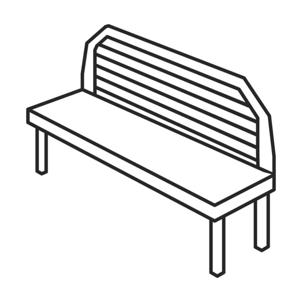 Garden seat vector icon.Outline.line ikon vektor terisolasi di white background garden seat  . - Stok Vektor