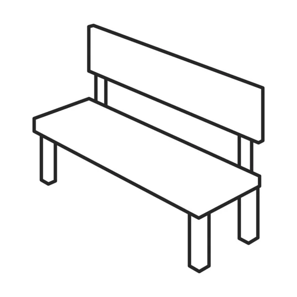 Park bench vector icon.Outline.line ikon vektor terisolasi di white background park bench . - Stok Vektor