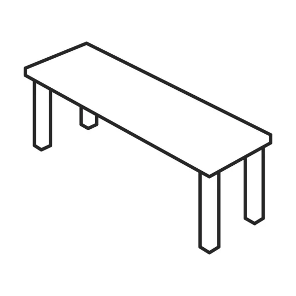 Park bench vector icon.Outline.line ikon vektor terisolasi di white background park bench . - Stok Vektor