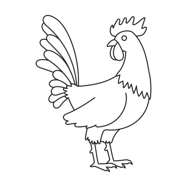 Cock of animal vector icon.Outline,line vector icon isolated on white background cock of animal. — Stok Vektör