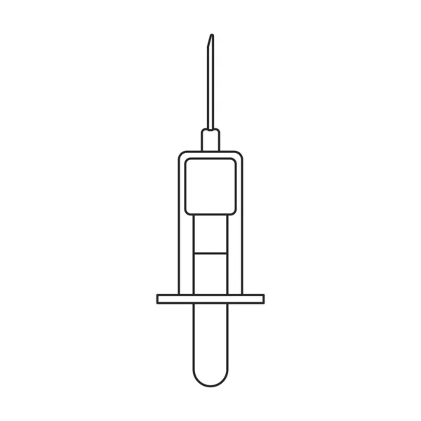 Syringe vector icon.Outline.line vector icon isolated on white background syringe. — 스톡 벡터