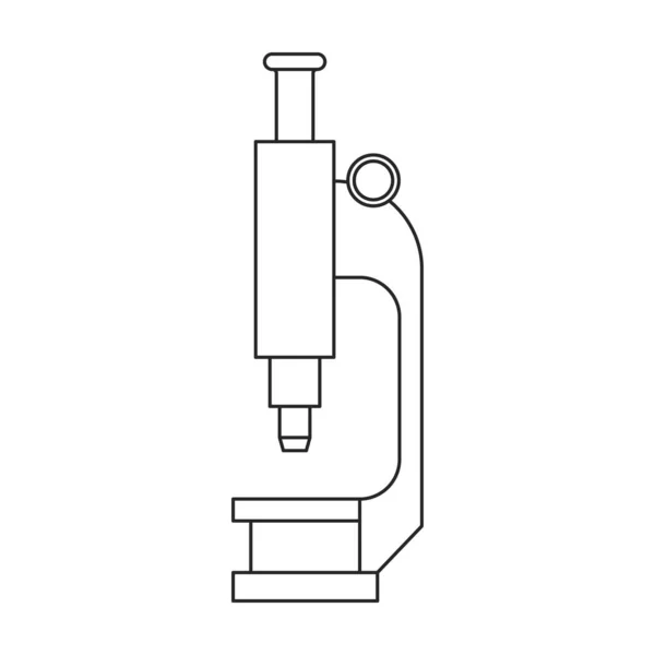 Ícone vetorial do microscópio icon.Outline.line isolado no microscópio de fundo branco . —  Vetores de Stock