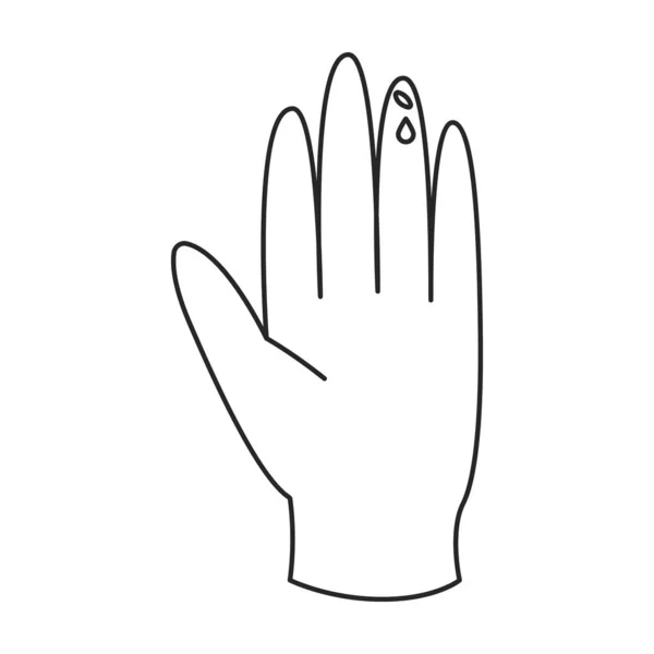 Vecteur de gants médicaux icon.Outline.line icône vectorielle isolé sur fond blanc gant médical . — Image vectorielle