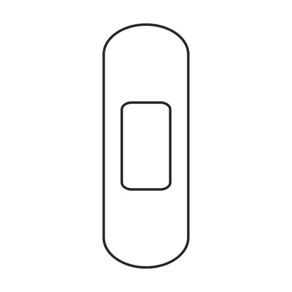 Icono de vector de parche médico Outline.line icono de vector aislado en el parche médico de fondo blanco . — Vector de stock