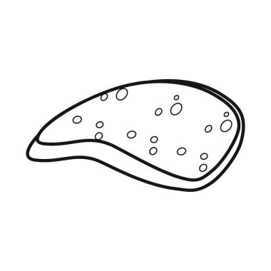 Sosis ve sosis işaretinin izole edilmiş nesnesi. Sosis ve yemek stoku temsili grafiği.