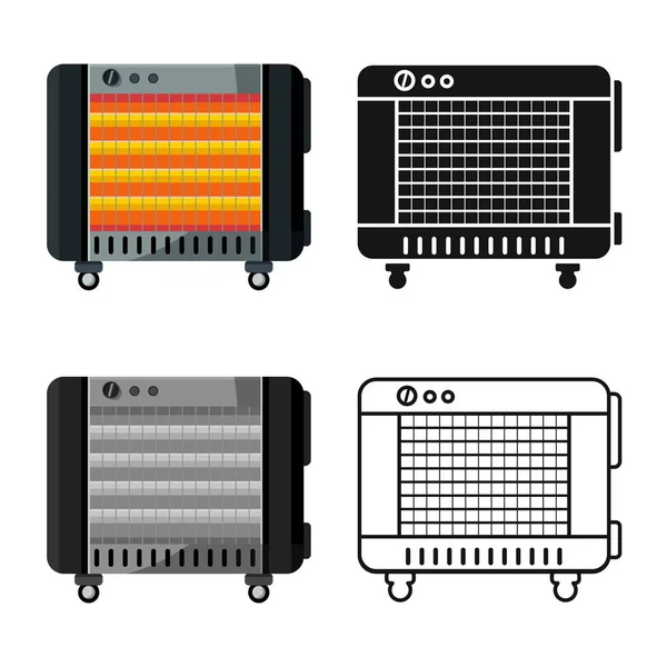 Objeto isolado de aquecedor e logotipo do dispositivo. Gráfico de aquecedor e forno estoque vetor ilustração . — Vetor de Stock