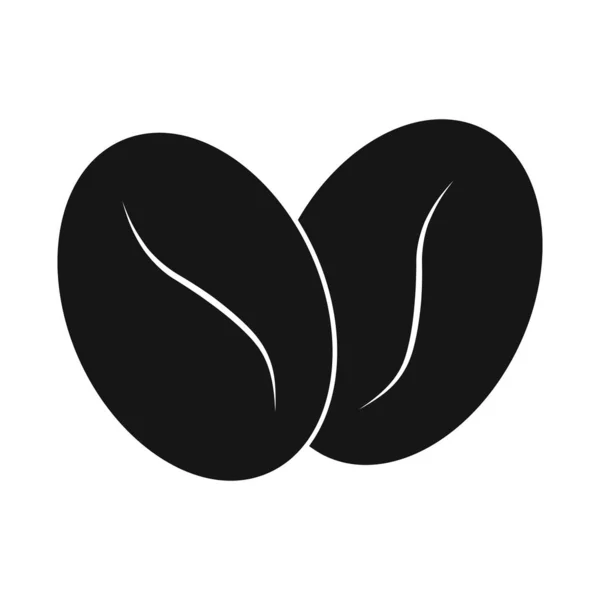 Projekt wektorowy kawy i logo fasoli. Ilustracja wektora kawy i materiału siewnego. — Wektor stockowy