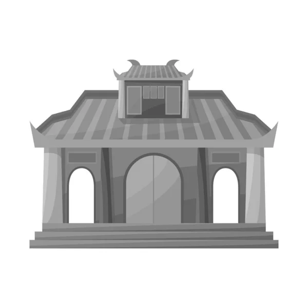 Ilustração vetorial do ícone do templo e hanoi. Coleção de templo e ilustração vetorial de estoque vietnamita . — Vetor de Stock