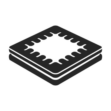 Çikolatalı kurabiye vektör simgesi. Beyaz arkaplan çikolatalı kurabiye üzerine izole edilmiş siyah, basit vektör simgesi. .