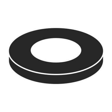 Bisküvi kurabiye vektör simgesi. Siyah, basit vektör simgesi beyaz arka plan bisküvisi üzerinde izole edilmiş..