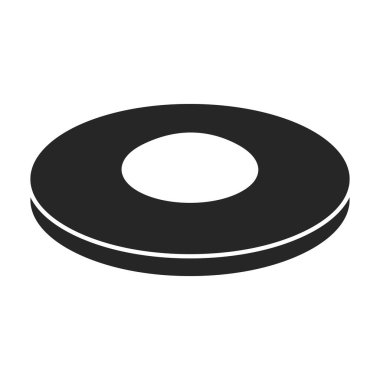 Bisküvi kurabiye vektör simgesi. Siyah, basit vektör simgesi beyaz arka plan bisküvisi üzerinde izole edilmiş..