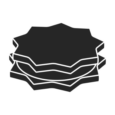 Bisküvi kurabiye vektör simgesi. Siyah, basit vektör simgesi beyaz arka plan bisküvisi üzerinde izole edilmiş..