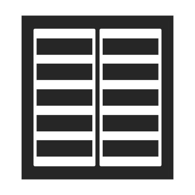 Havalandırma ızgara vektör simgesi. Siyah, basit vektör simgesi beyaz arka plan havalandırma ızgarasında izole edildi.