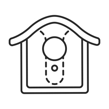 Kuş evi vektör simgesi. Beyaz arka plan kuş evinde izole edilmiş ana vektör simgesi.